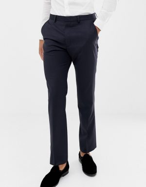 ASOS DESIGN slim tuxedo suit pants in navy 100% wool ASOS DESIGN slim tuxedo suit pants in navy 100% wool