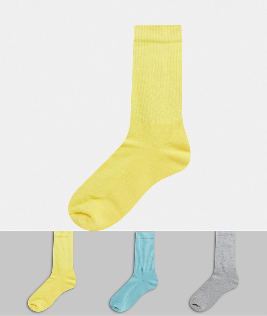 ASOS DESIGN sport socks in pastel tones 3 pack-Multi | The Fashionisto
