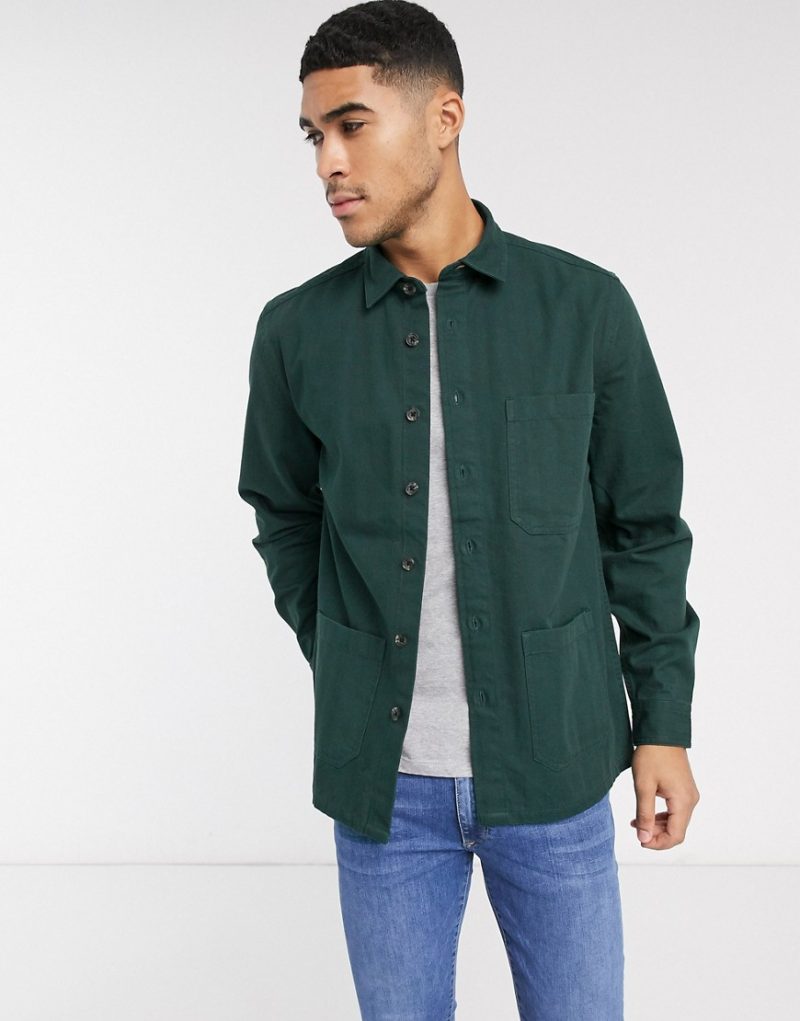 textured weave overshirt