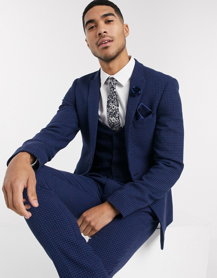 blue skinny suit