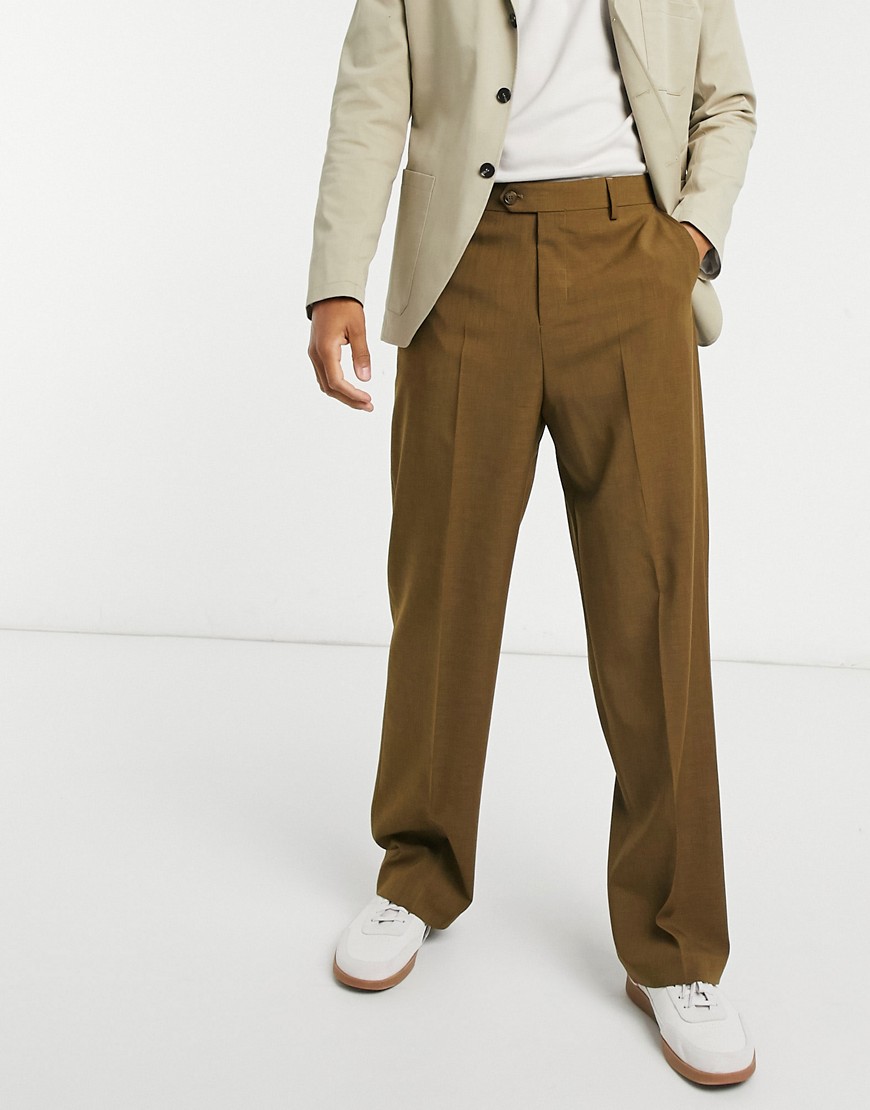 khaki smart trousers