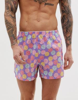 ASOS DESIGN woven boxer with love heart print-Multi ASOS DESIGN woven boxer with love heart print-Multi