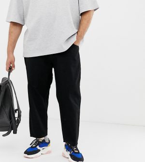 ASOS WHITE Plus tapered cropped jeans in 14 oz black denim ASOS WHITE Plus tapered cropped jeans in 14 oz black denim