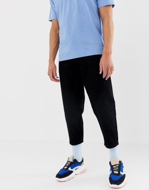 ASOS WHITE tapered cropped jeans in 14 oz black denim ASOS WHITE tapered cropped jeans in 14 oz black denim