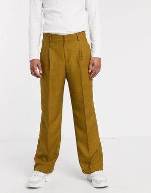 ASOS WHITE volume smart pants in brown ASOS WHITE volume smart pants in brown