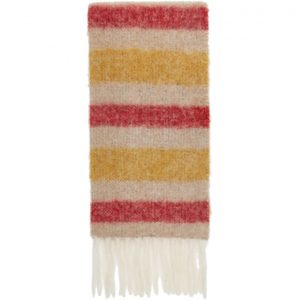 Acne Studios Beige Alpaca Striped Scarf Acne Studios Beige Alpaca Striped Scarf