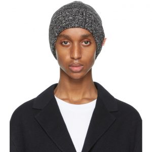 Acne Studios Black & White Ribbed Beanie Acne Studios Black and White Ribbed Beanie