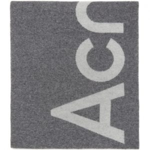 Acne Studios Grey & White Logo Scarf Acne Studios Grey and White Logo Scarf