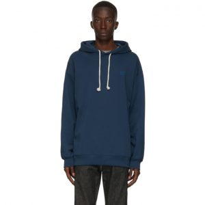 Acne Studios Navy Oversized Patch Hoodie Acne Studios Navy Oversized Patch Hoodie