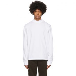 Acne Studios White Mock Neck Long Sleeve T-Shirt Acne Studios White Mock Neck Long Sleeve T-Shirt