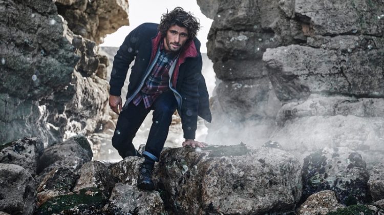 Alex Libby sports a maritime-inspired look from Barbour's fall-winter 2020 collection.