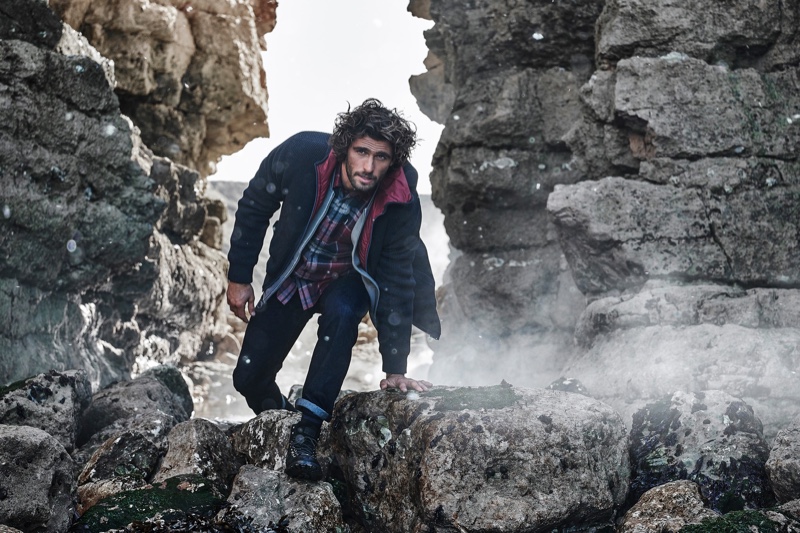 Alex Libby sports a maritime-inspired look from Barbour's fall-winter 2020 collection.