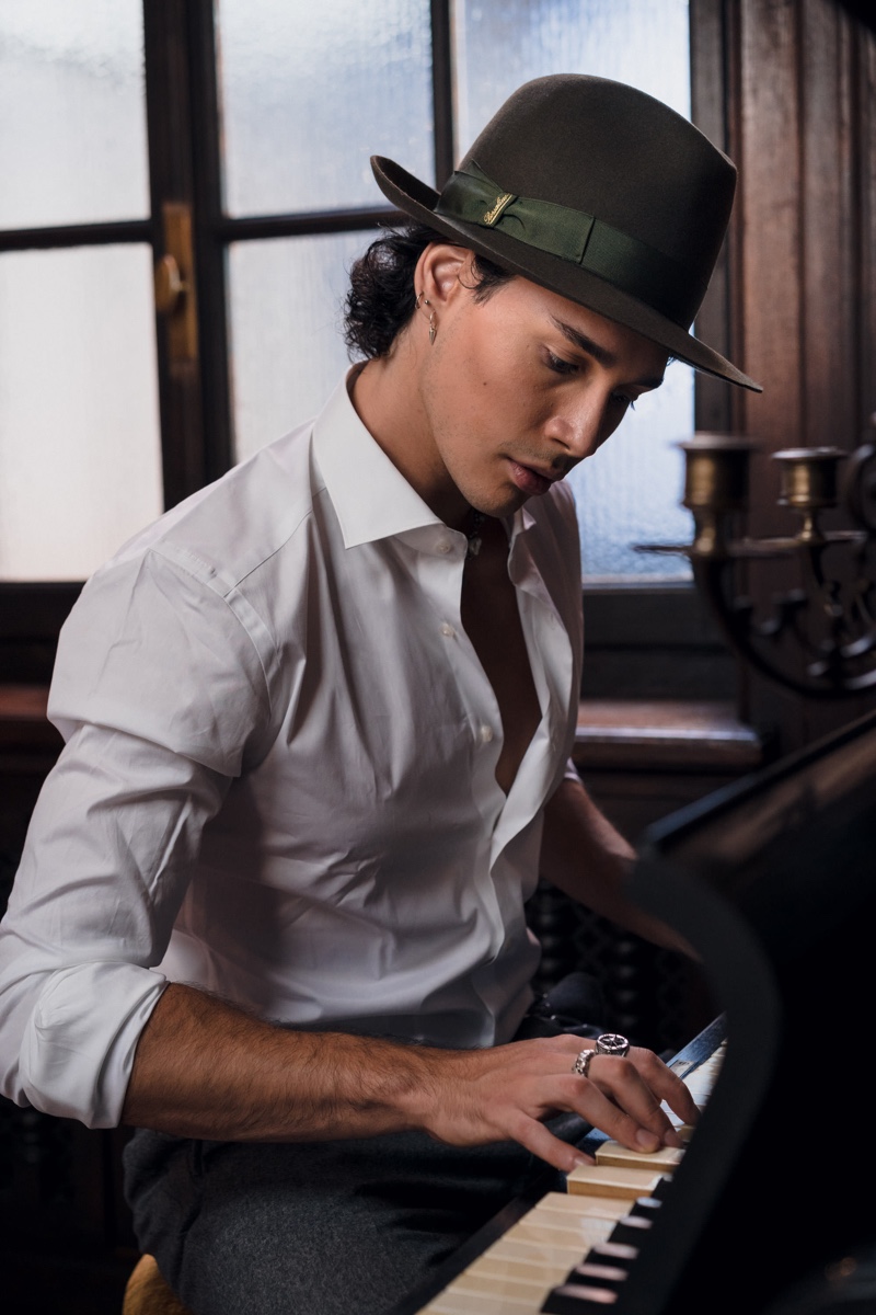 Borsalino enlists model Andrea Rodriguez Mianulli to star in its fall-winter 2020 campaign.