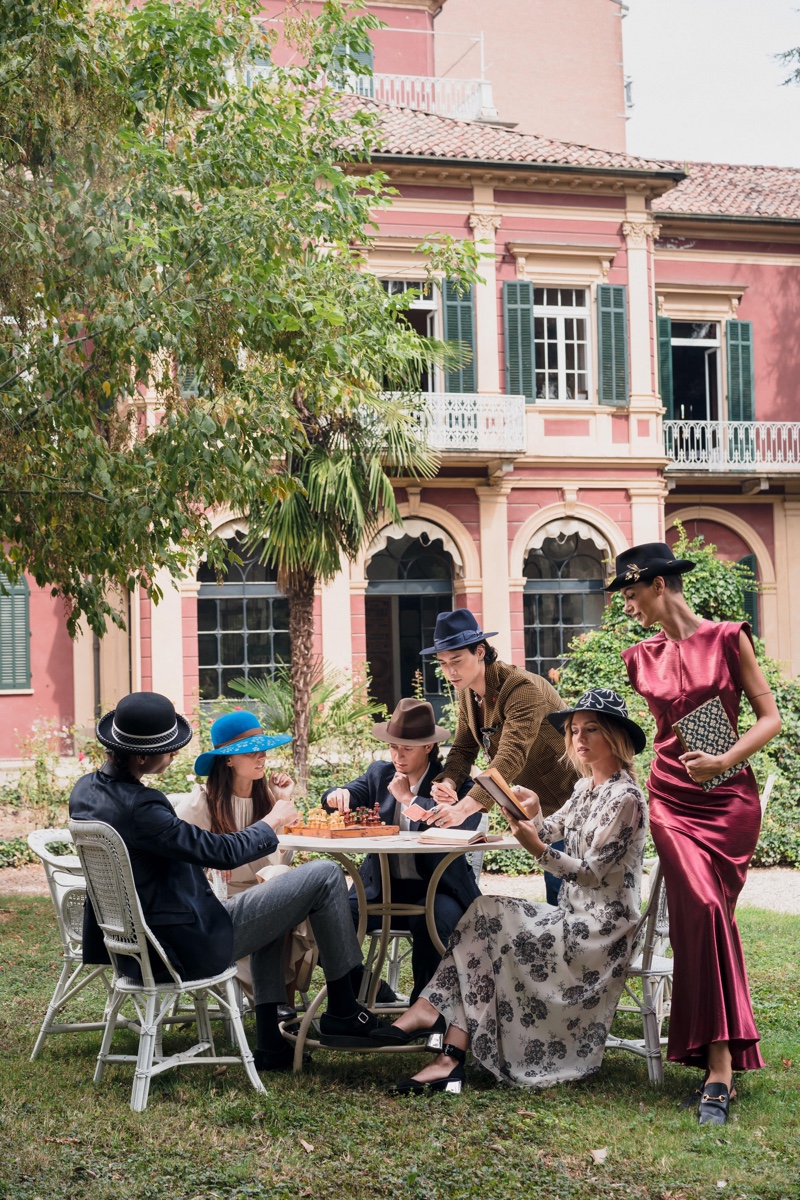 Borsalino stages a garden party for its fall-winter 2020 campaign.