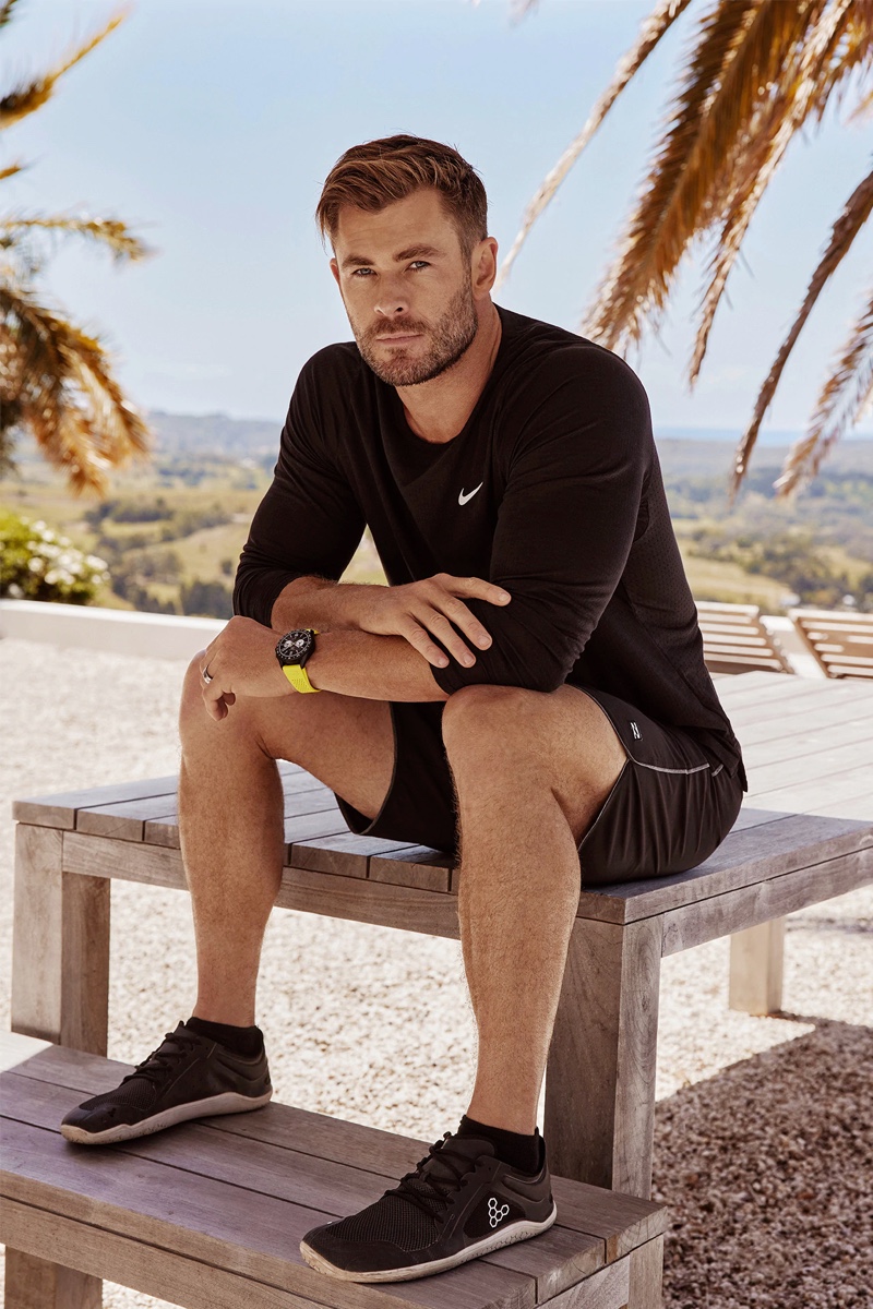 Front and center, Chris Hemsworth wears TAG Heuer's Connected watch for its new campaign.