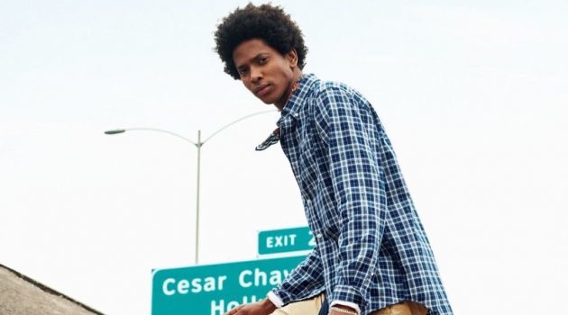 Rafael, Charlie & Benno Tackle Fall Style from GANT Rafael Mieses dons a plaid shirt with chinos for GANT's fall-winter 2020 campaign.