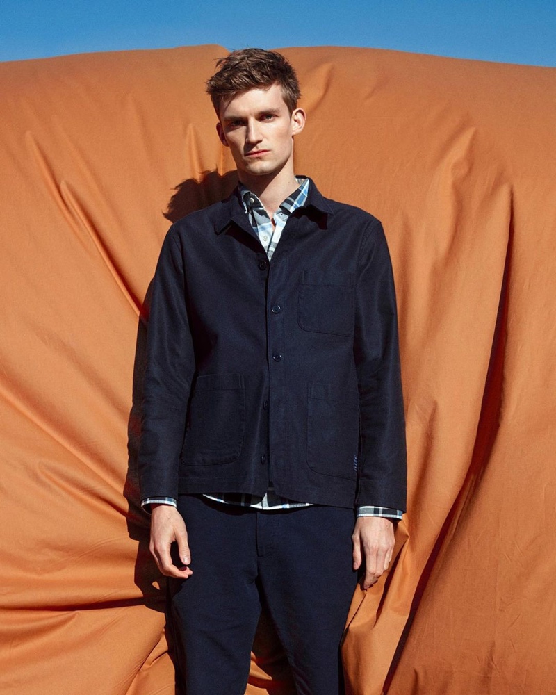 Embracing smart style, Charlie Westerberg appears in GANT's fall-winter 2020 campaign.