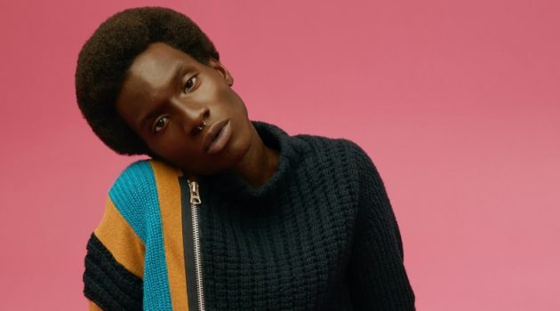 Adonis Models Fall Knits from Holt Renfrew Adonis Bosso dons a knit sweater by Sacai for Holt Renfrew.