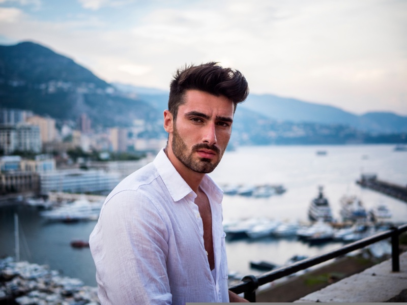 Male Model Monaco White Shirt Water Background » What to Wear When Visiting Monaco Male Model Monaco White Shirt Water Background