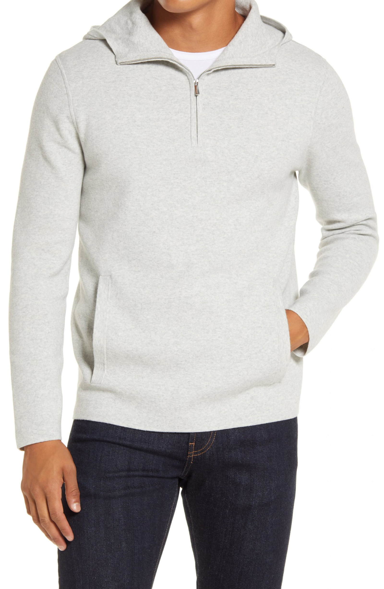 light grey quarter zip