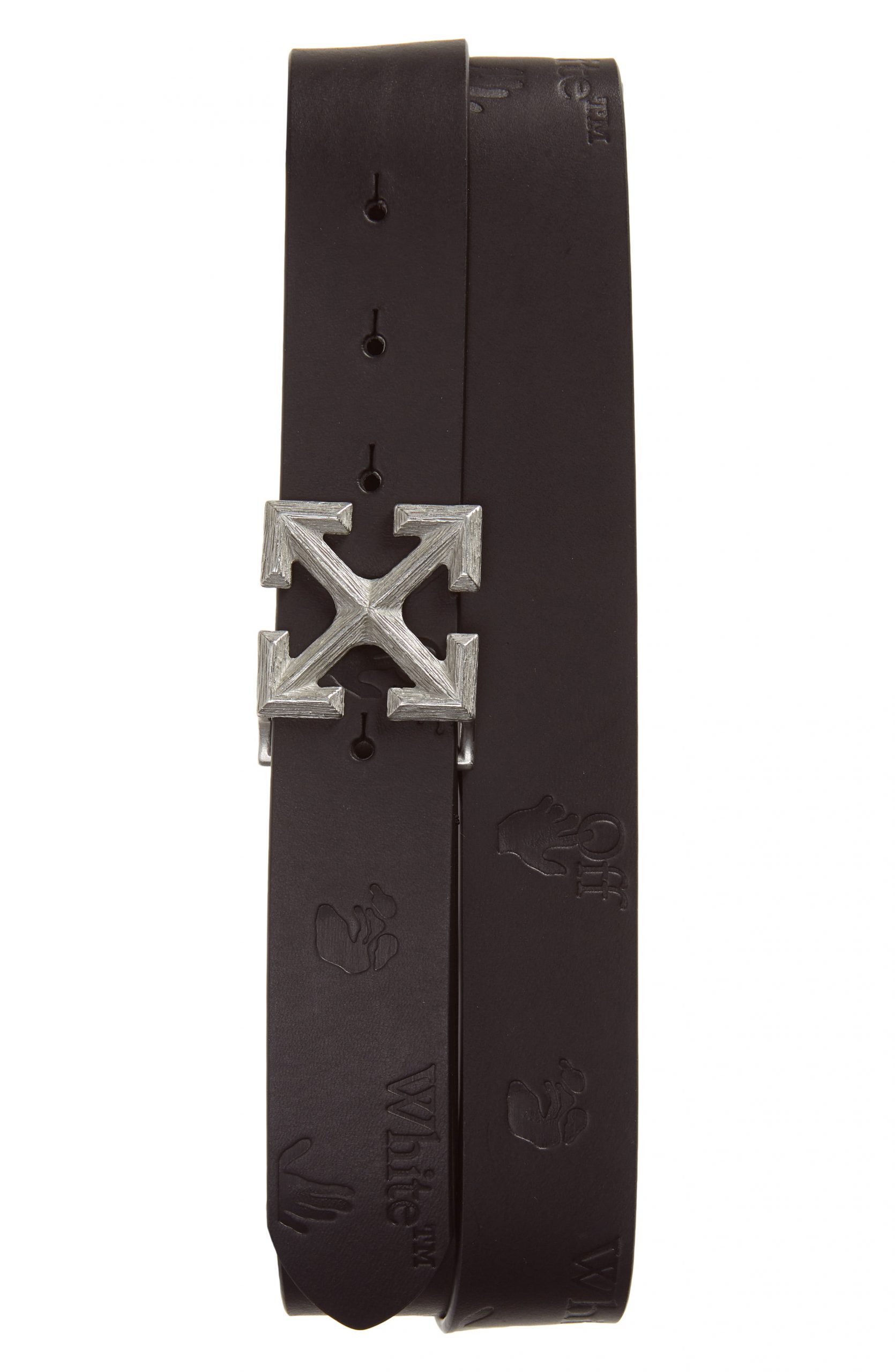 off white leather belt