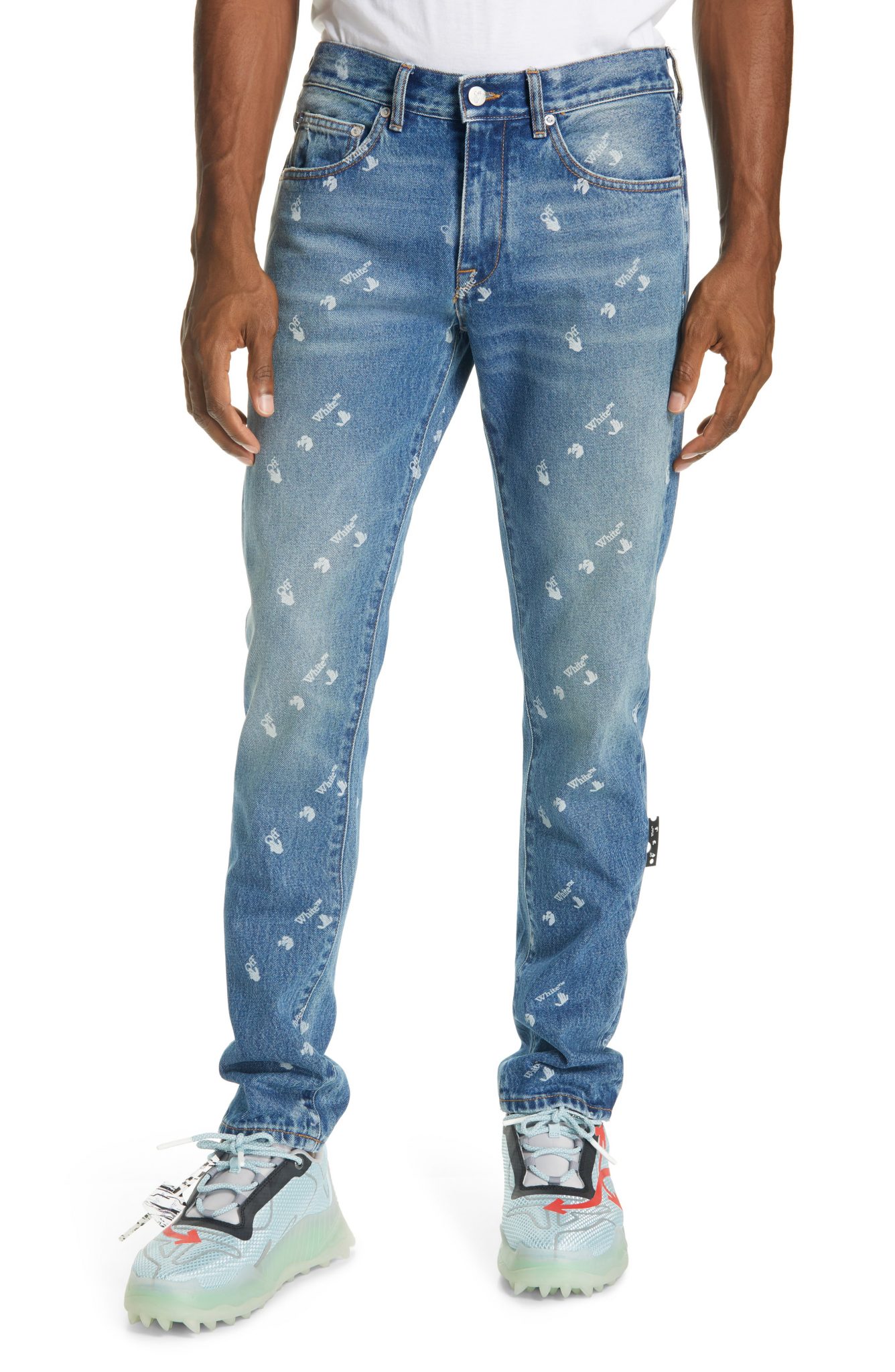 off white jeans white