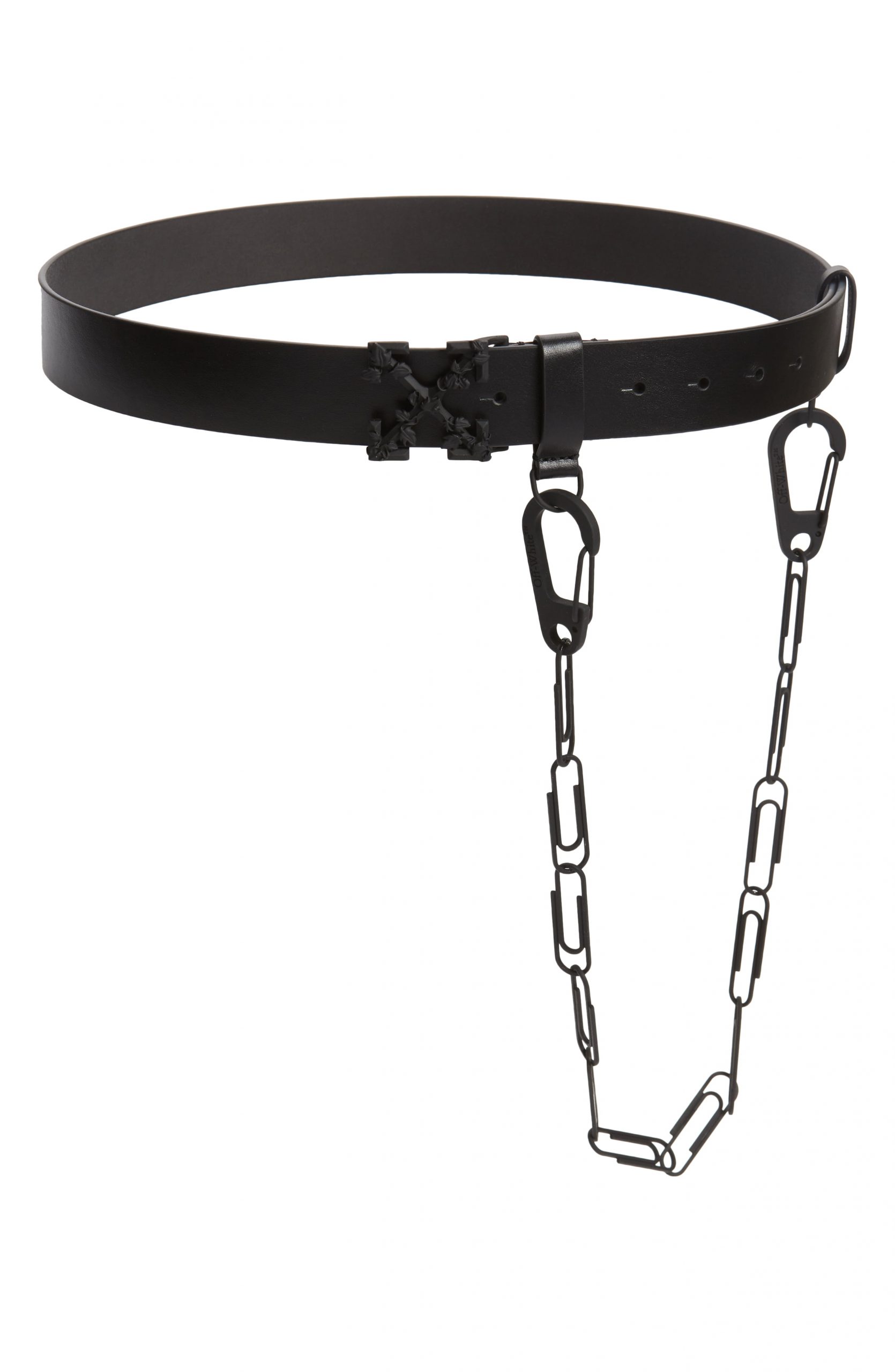 Men’s Off-White Paperclip Chain Leather Belt | The Fashionisto