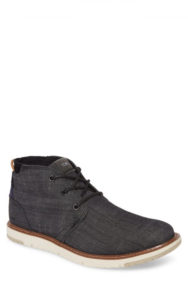 toms navi distressed leather chukka