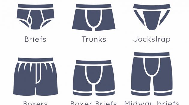 Men's Underwear Types Categories Illustration