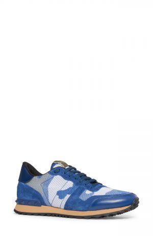 Men's Valentino Garavani Camo Rockrunner Sneaker, Size 7US - Blue Men's Valentino Garavani Camo Rockrunner Sneaker, Size 7US - Blue