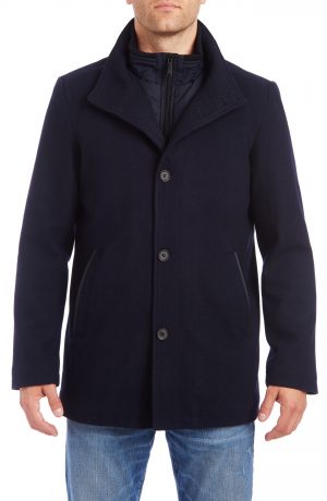 Men's Vince Camuto Short Wool Blend Car Coat, Size Small - Blue Men's Vince Camuto Short Wool Blend Car Coat, Size Small - Blue