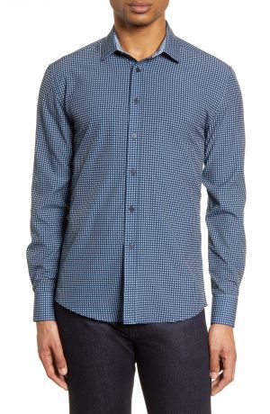 Men's Vince Camuto Slim Fit Button-Up Performance Shirt, Size Small - Blue Men's Vince Camuto Slim Fit Button-Up Performance Shirt, Size Small - Blue