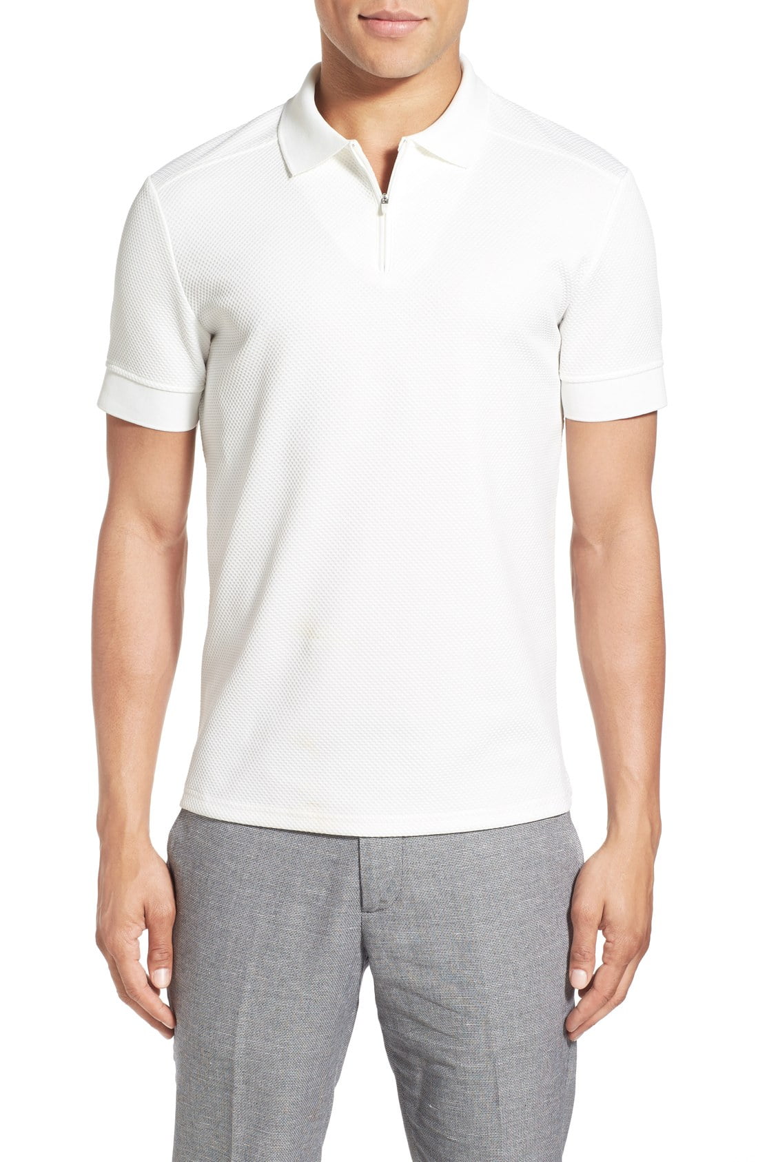 Men’s Vince Camuto Slim Fit Mesh Polo, Size X-Large - White | The ...