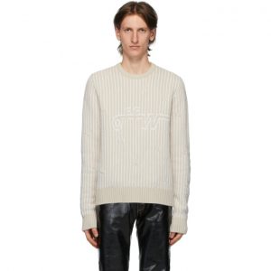 Off-White Beige Cables Sweater Off-White Beige Cables Sweater