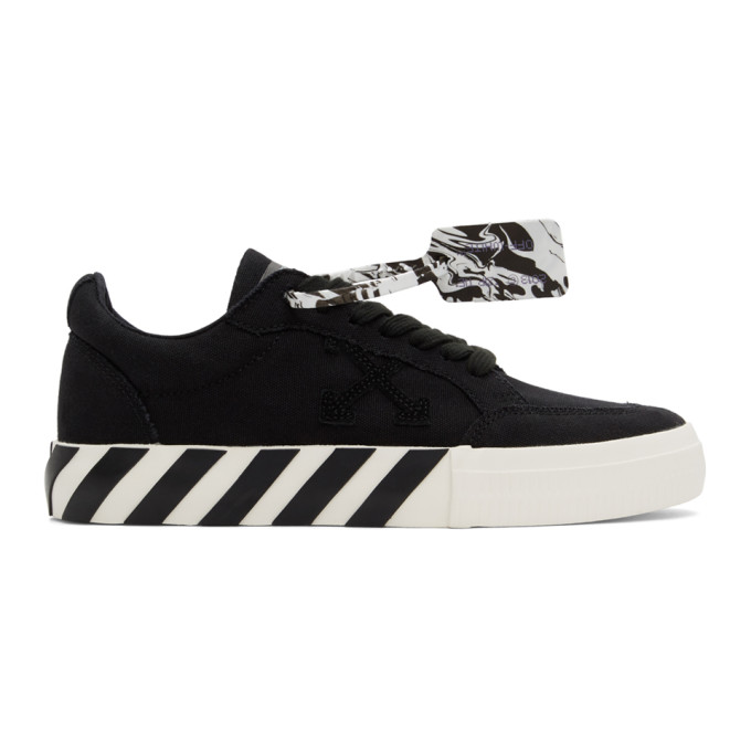 black striped vulcanized sneakers
