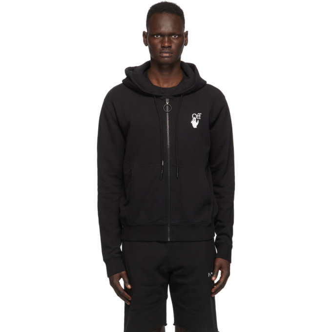 off white hoodie zip up