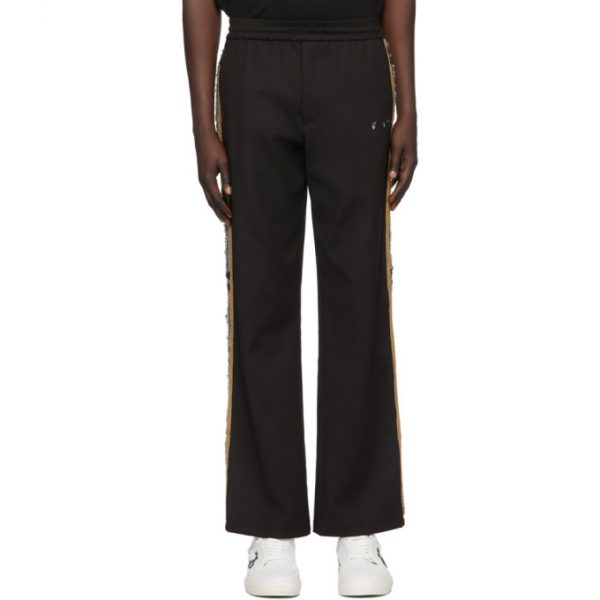 black white track pants