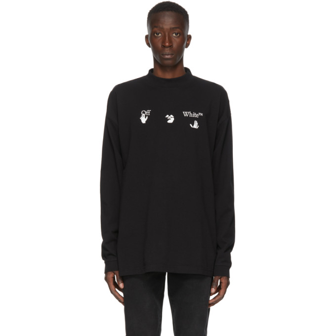 Download Off-White Black Mock Neck Big Logo T-Shirt | The Fashionisto