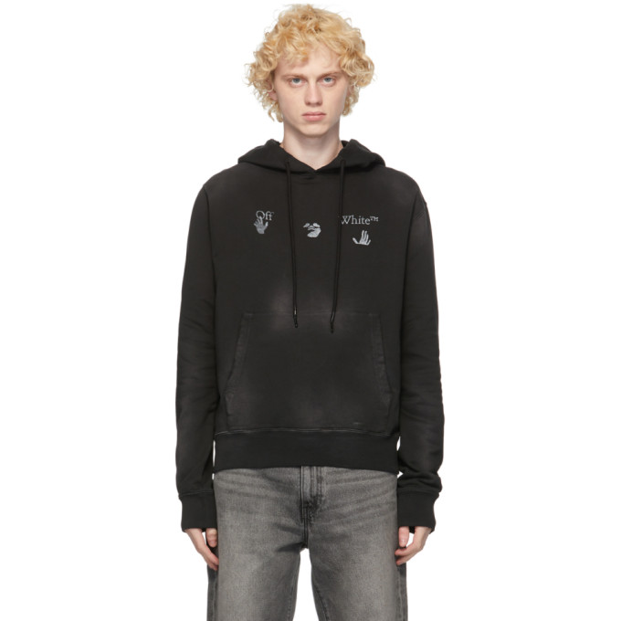 off white black logo hoodie