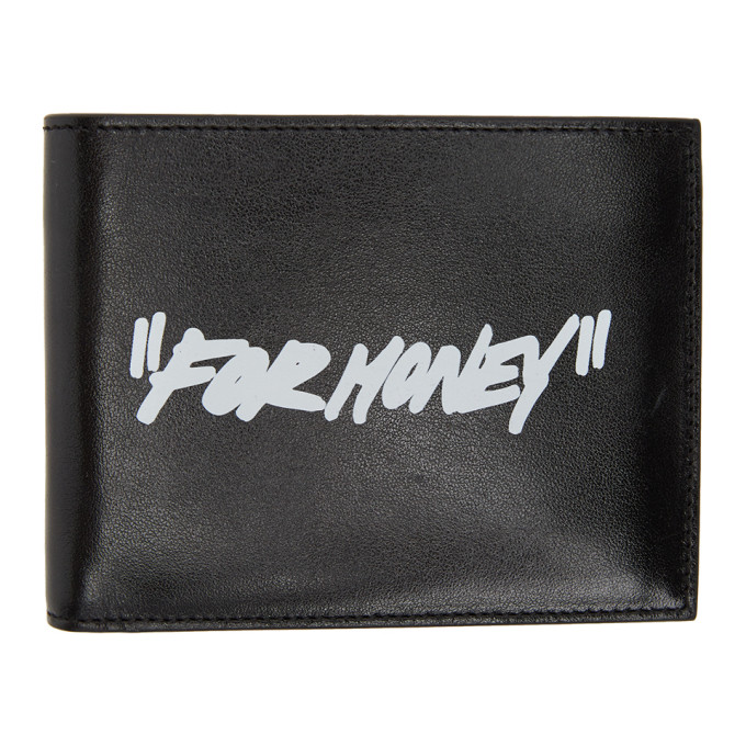 Off-White Black and White Quote Bifold Wallet | The Fashionisto