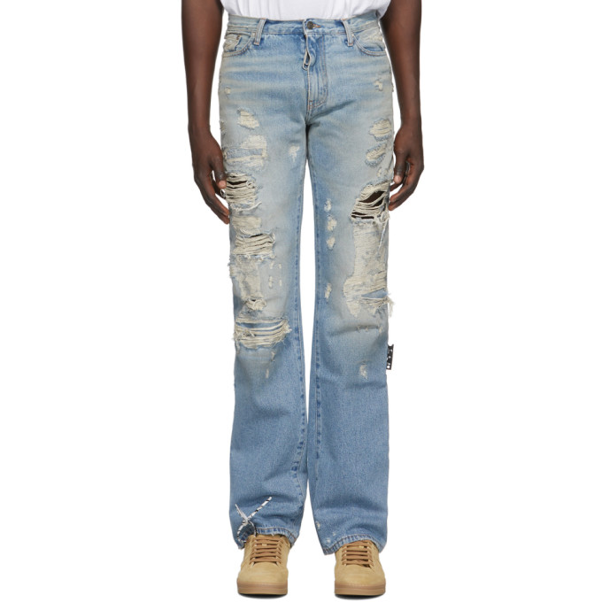 off white distressed jeans