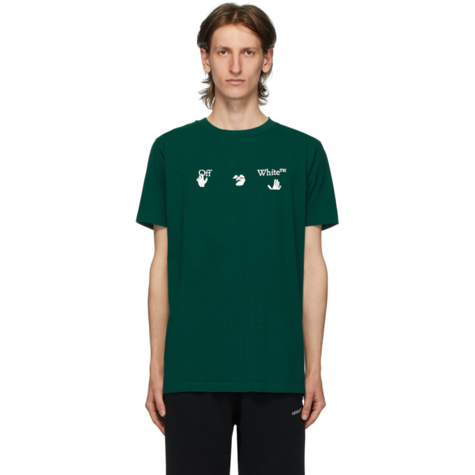 green and white off white shirt