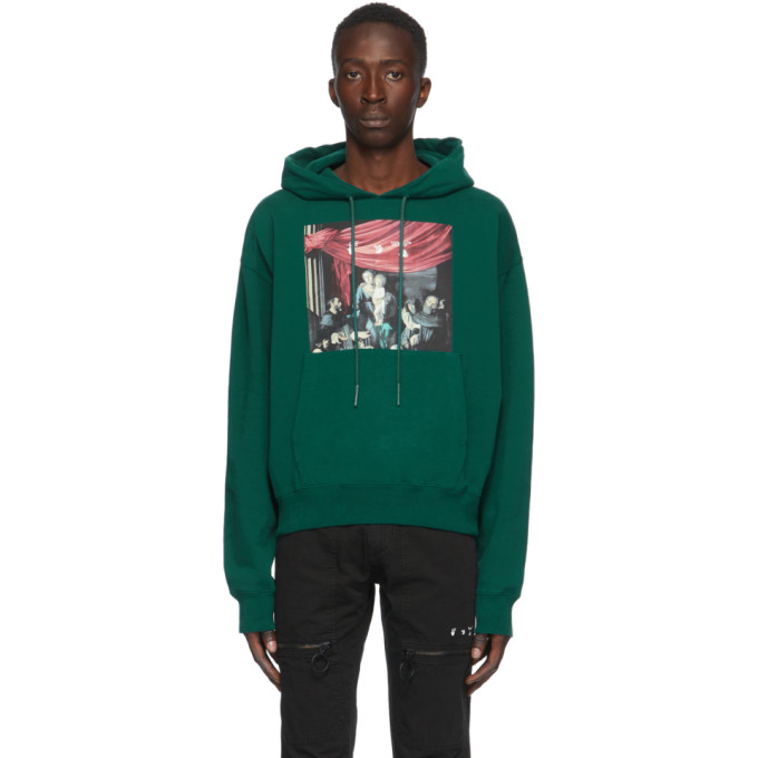 Off-White Green Caravaggio Painting Hoodie | The Fashionisto