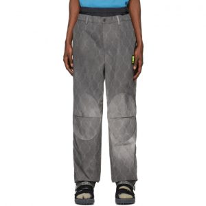 Off-White Grey Fence Extended Chino Trousers Off-White Grey Fence Extended Chino Trousers