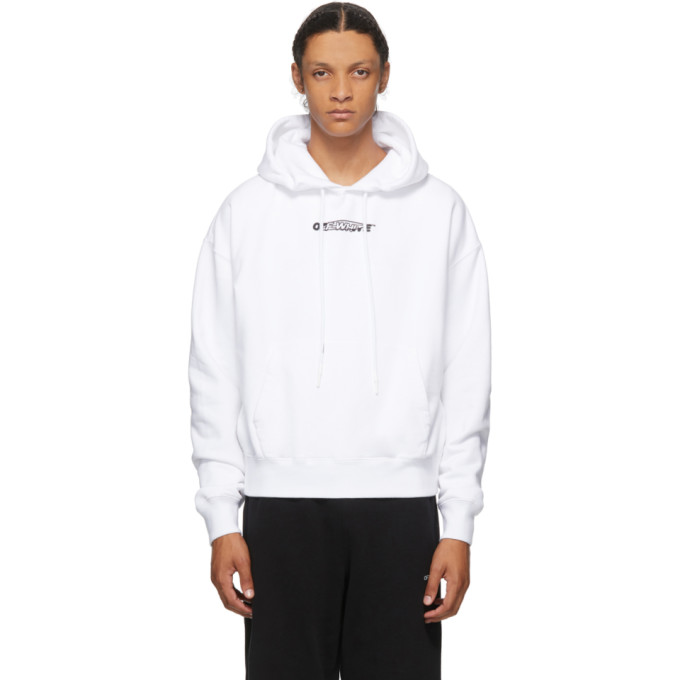 Off-White White Hand Painters Hoodie | The Fashionisto