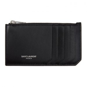 Saint Laurent Black Fragment Zipped Card Holder Saint Laurent Black Fragment Zipped Card Holder