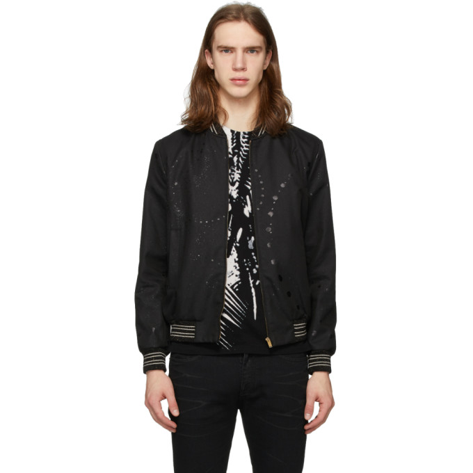 Saint Laurent Black Galaxy Teddy Bomber Jacket The Fashionisto