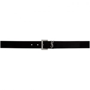 Saint Laurent Black Suede Monogramme Belt Saint Laurent Black Suede Monogramme Belt