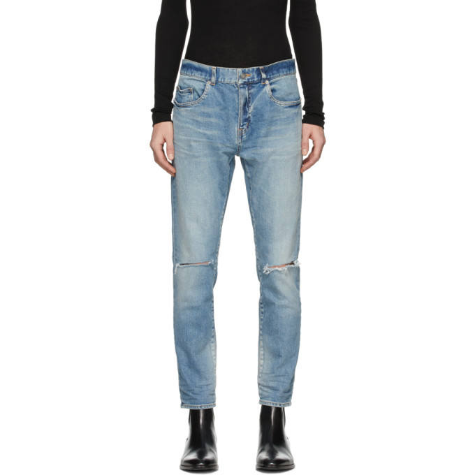 saint laurent distressed jeans