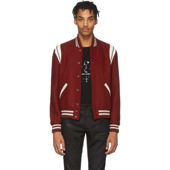 red saint laurent jacket